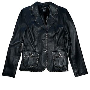Karen Kane 100% leather studded blazer size medium